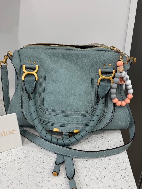 Chloe Handbags - Chloe Medium Marcie  Crossbody Satchel in Faded Blue